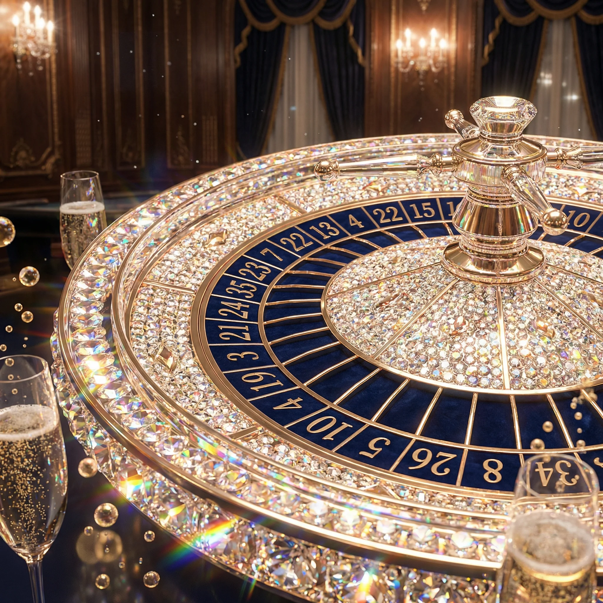 晶莹剔透的水晶轮盘，等待玩家在 澳门百家乐 中做出选择